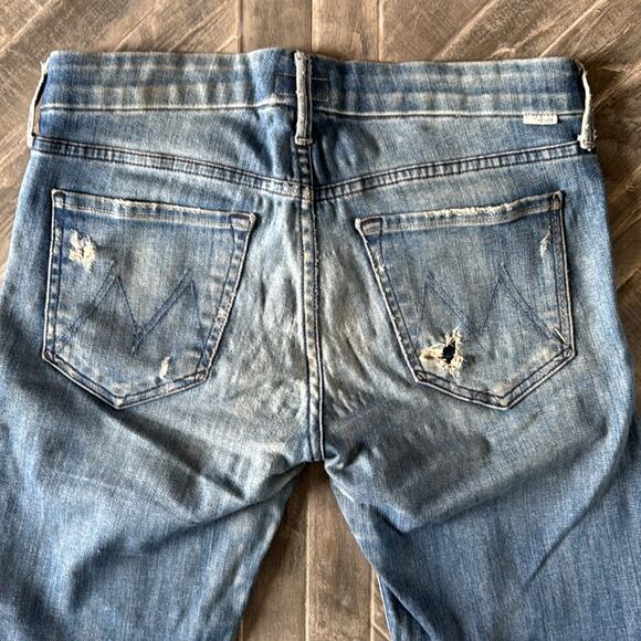 MOTHER Denim Distressed Skinny Jeans with Zippered Ankles | Size 28 - Picture 4 of 10